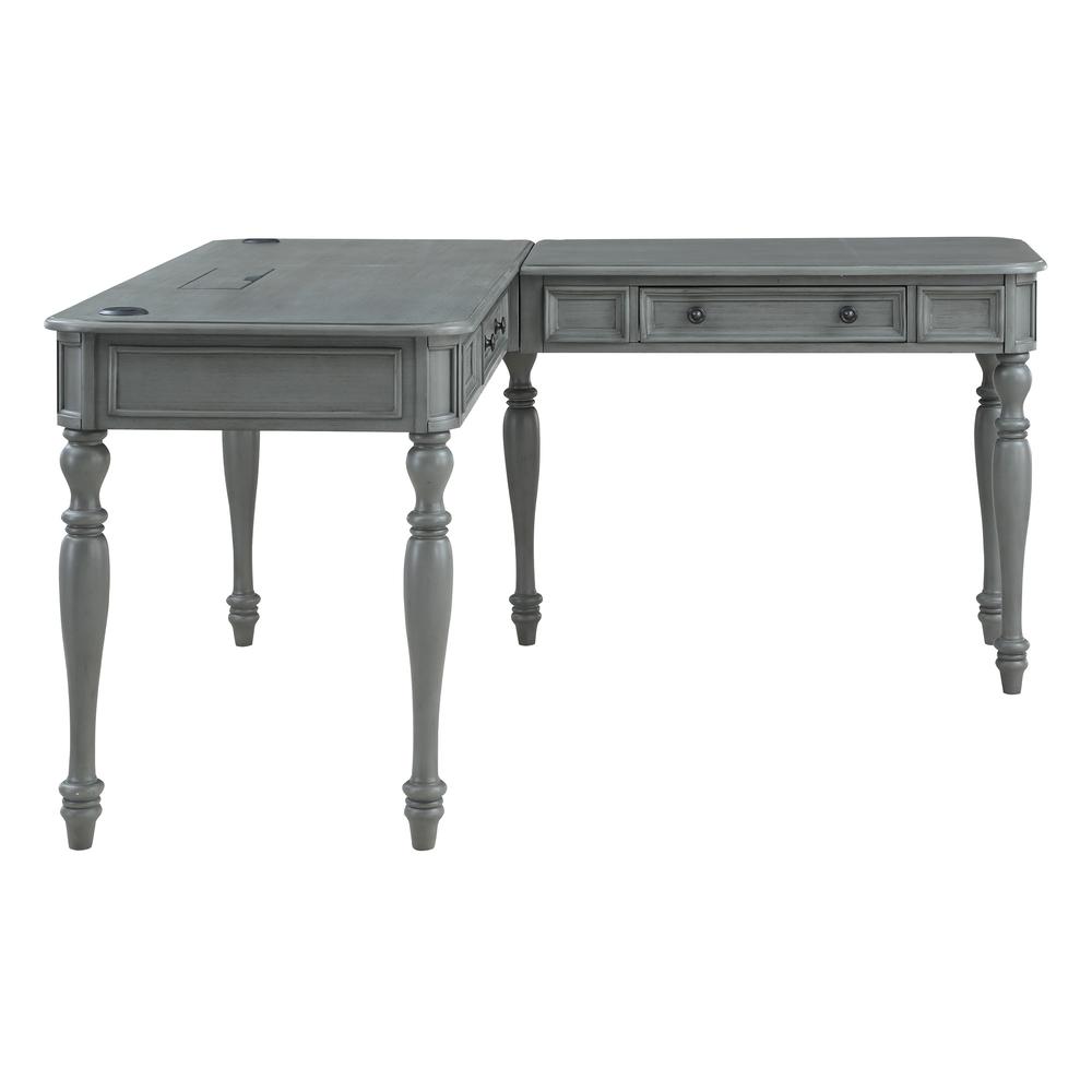 Country Meadows L-Shaped Desk w/PWR. Picture 1