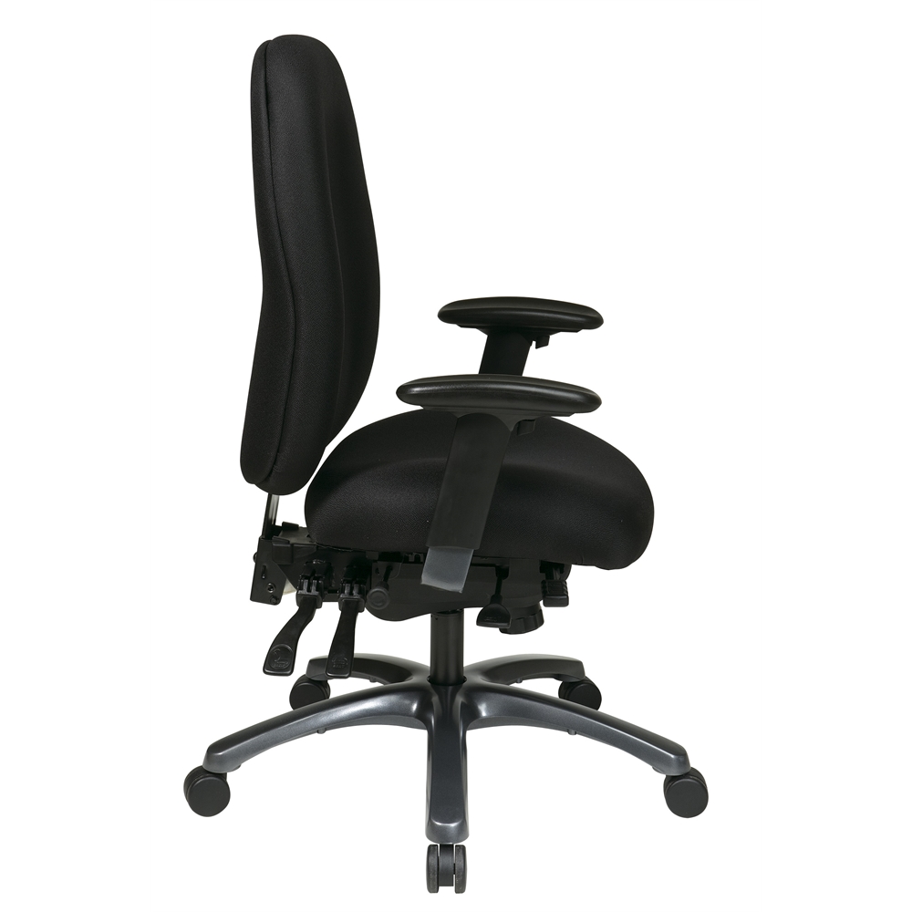Multi-Function High Back Chair with Seat Slider and Titanium Finish Base. Picture 2