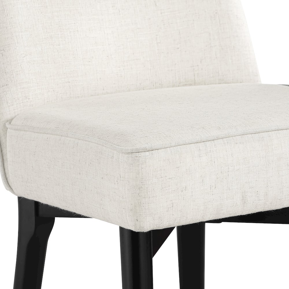 Jada Dining Chair 2-Pack in Linen Fabric with Black Finish Wood. Picture 9