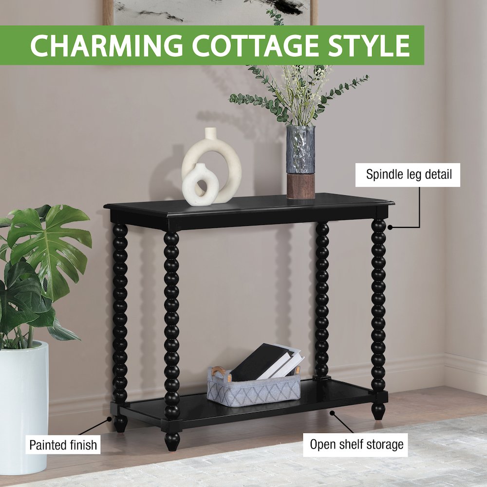 Elise Foyer Table in Black Finish. Picture 8