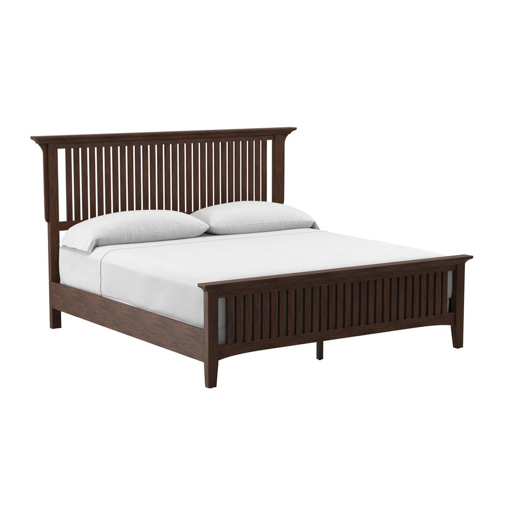 Modern Mission King Bed Set 3/CTN in Vintage Oak. Picture 1