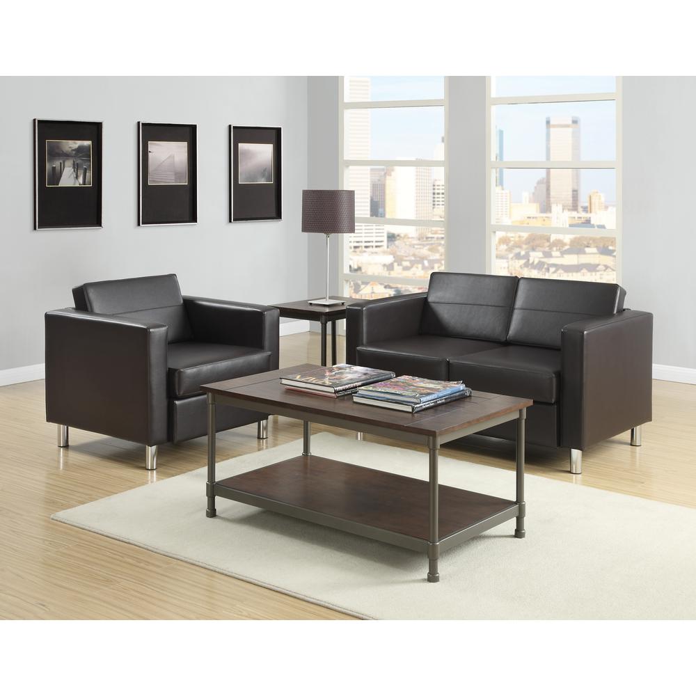 Wall Street PAC51 Pacific Arm Chair - 32" x 31" x 29.5" - Vinyl Black Seat. Picture 3