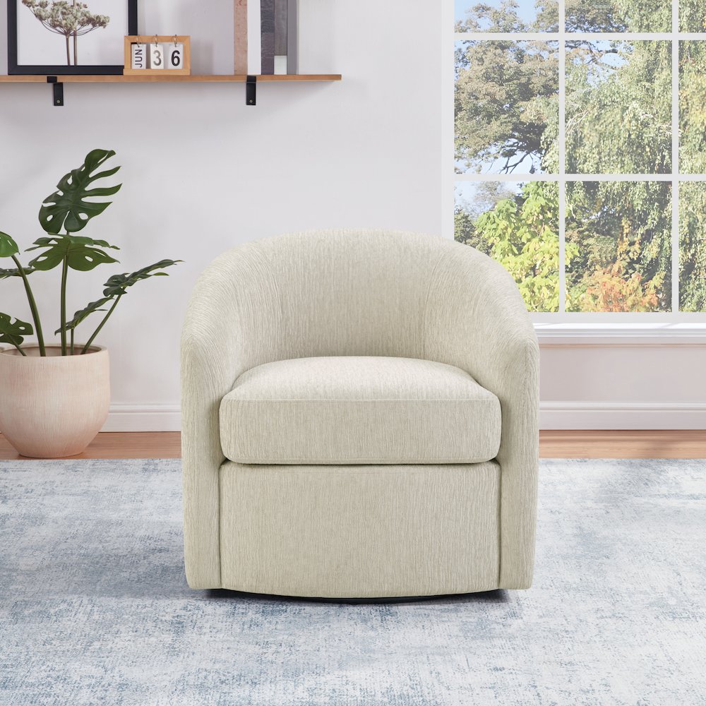 Bella Swivel Chair in Linen Fabric. Picture 8