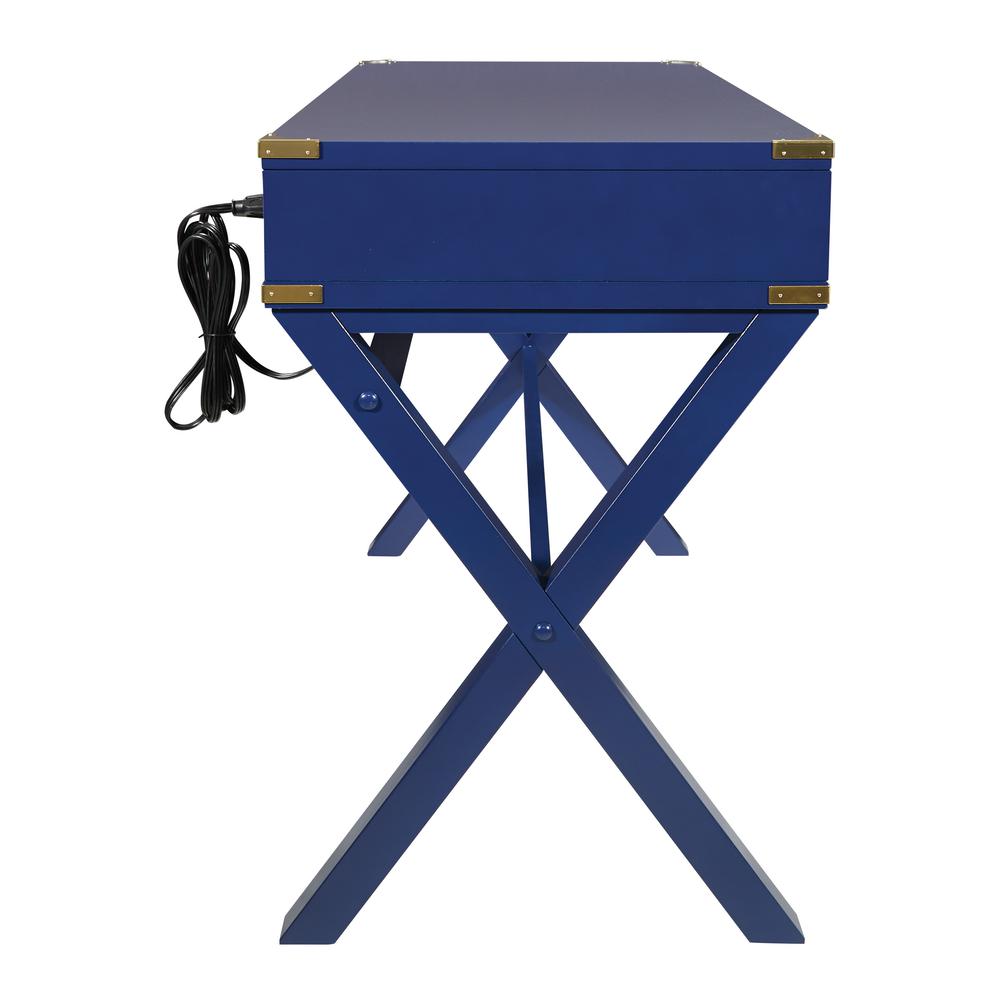 Wellington 46" Desk with Power in Lapis Blue Finish, WELP4630-LP. Picture 4