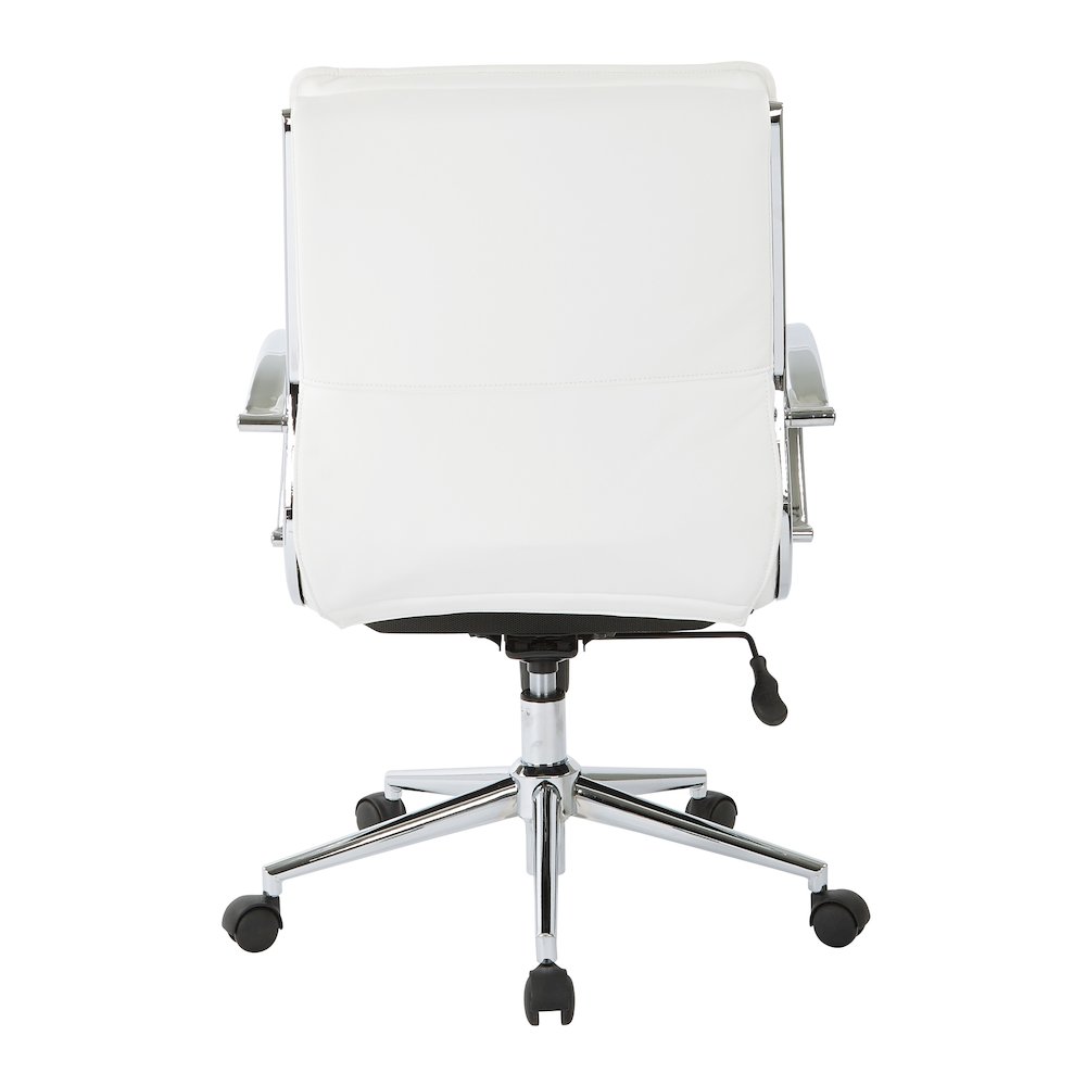 Mid-Back Manager’s Faux Leather Chair with Chrome Base, Removable Arm Sleeves.. Picture 7