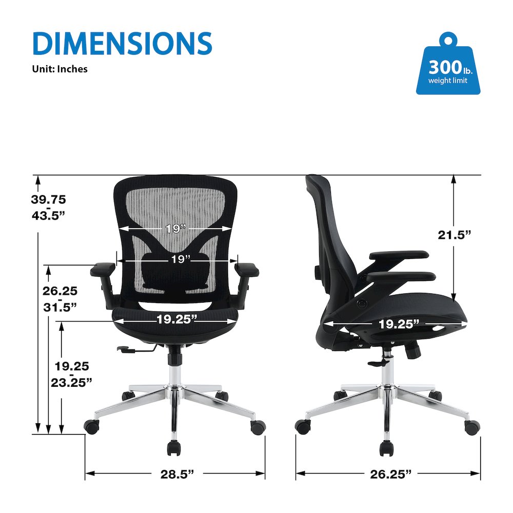 Black Matrix Seat and Back Manager’s Chair, PU-Padded Adjustable 4D Flip Arms. Picture 12