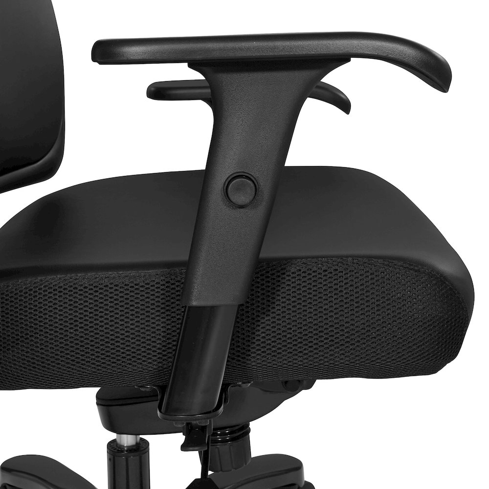 Big & Tall Dillon Black Ergonomic Chair With Black Dillon Fabric Seat. Picture 8