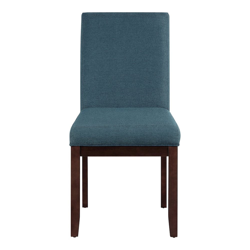 Dakota Parsons Chair in Azure Fabric and Espresso Finished Legs. Picture 3
