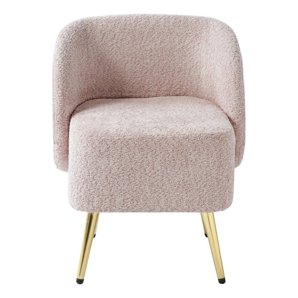 Abrina Vanity Chair in Dusty Rose Fabric with Gold Legs. Picture 2