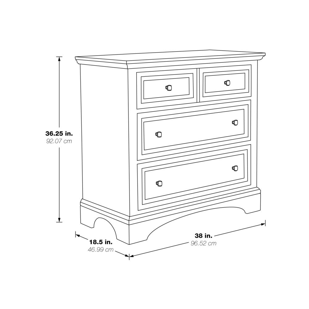 Farmhouse Basics 3 Drawer Chest, Rustic White. Picture 2