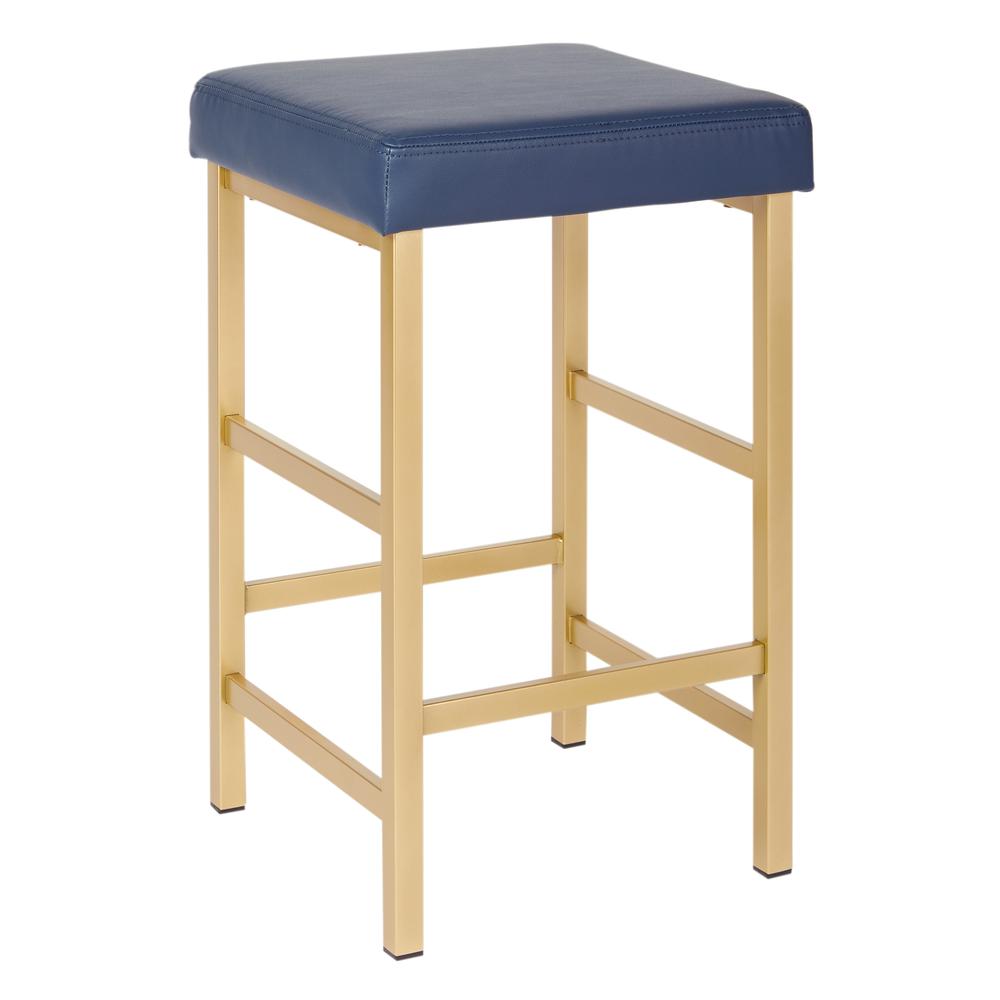 26" Gold Backless Stool. Picture 1