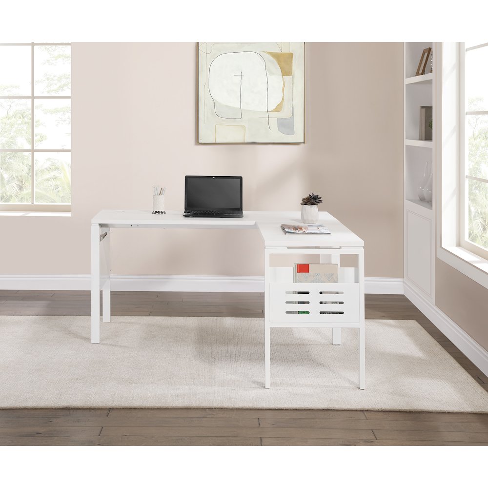 60" L-Desk with Storage. Picture 6