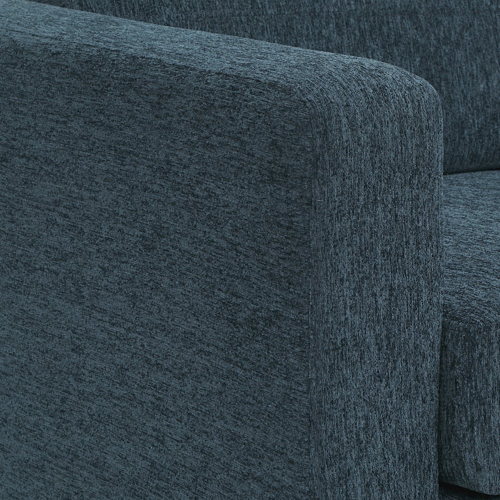 Pacific Loveseat in Navy Fabric with Chrome Legs. Picture 8