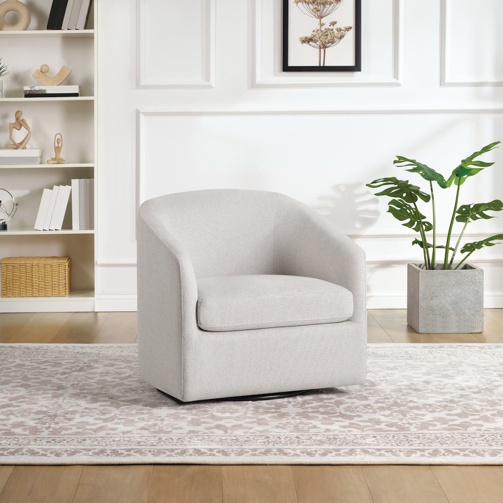 Parker Swivel Tub Chair in Cream Fabric. Picture 7