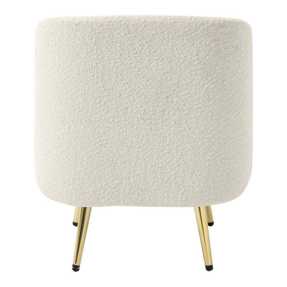 Abrina Vanity Chair in Textured Cream Fabric with Gold Legs. Picture 5