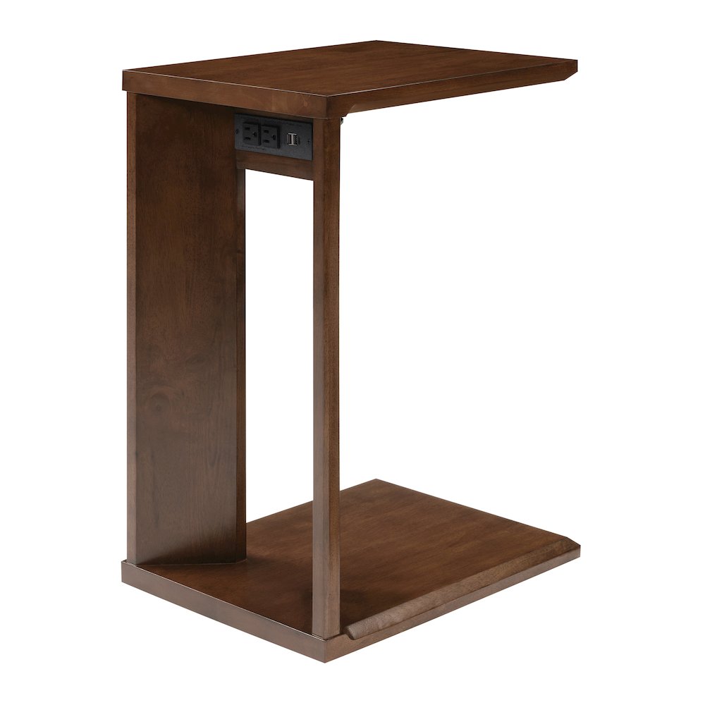 Winston Accent C-Table with Power in Dark Oak Finish. Picture 5