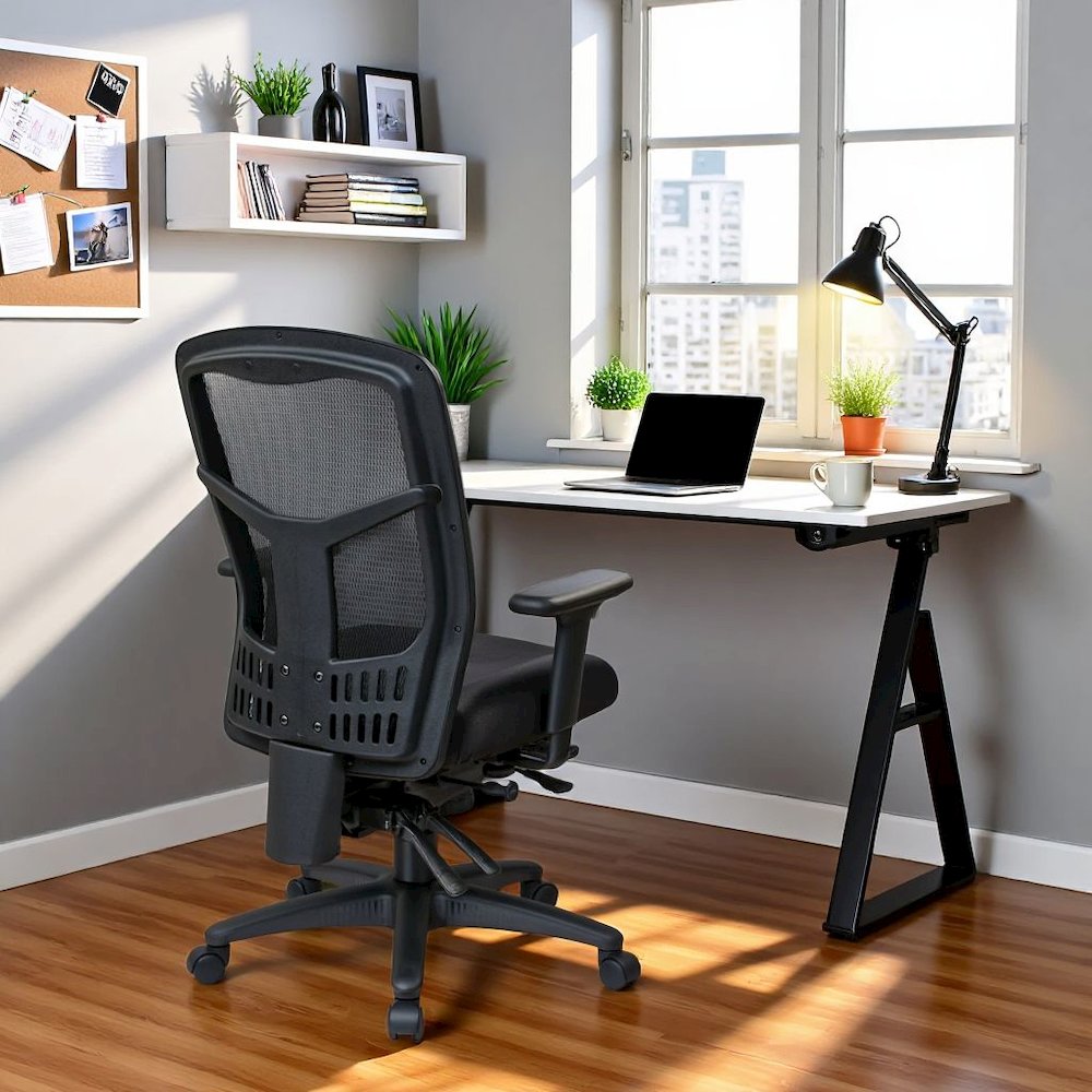 Ergonomic Mesh Office Desk Chair – Black High-Back Chair for Comfort. Picture 2