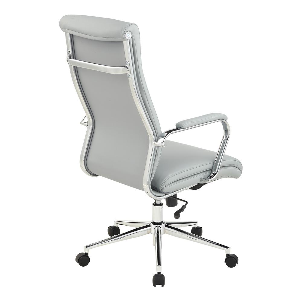 High Back Manager's Chair with Dillon Steel Antimicrobial Fabric and Chrome Base. Picture 5