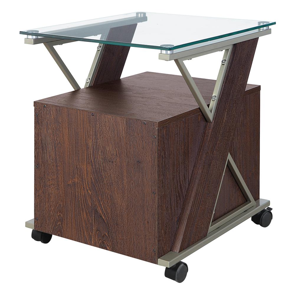 Zenos Mobile File Cabinet with Casters in Traditional Cherry. Picture 5
