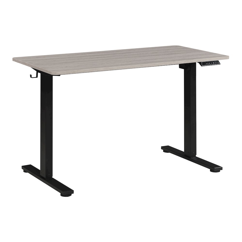 Primo 48"W Sit to Stand Electric Height Adjustable Desk With Light Grey Top. Picture 1