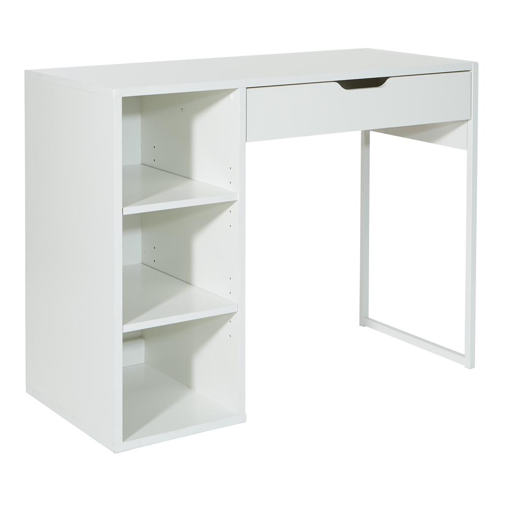 Ravel 40"W Desk in White Finish, RV938-WH. Picture 1