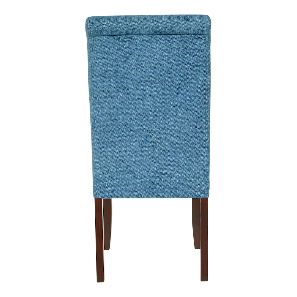 Parsons Chair with Antique Bronze Nail Heads in Navy Fabric. Picture 3