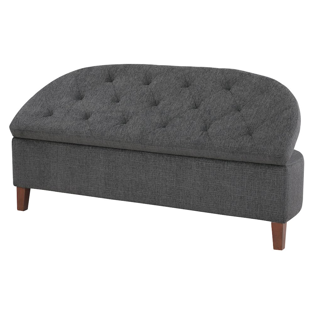 Jaycee 60" Storage Bench in Charcoal Fabric. Picture 5