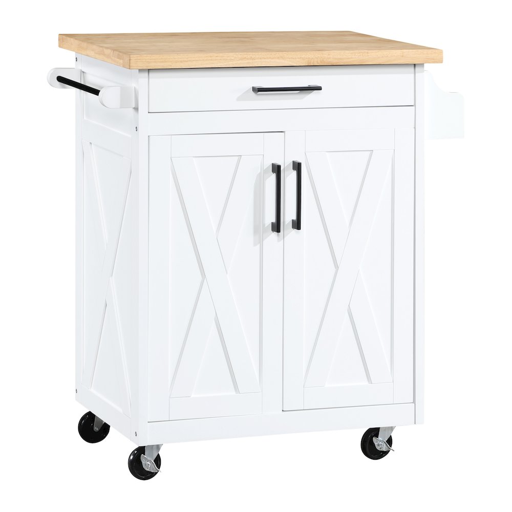 Bolten Kitchen Cart in White FInish. Picture 1