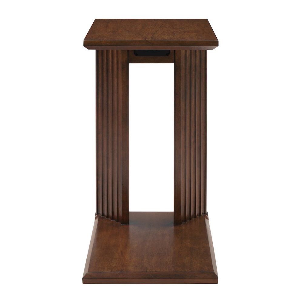 Winston Accent C-Table with Power in Dark Oak Finish. Picture 2