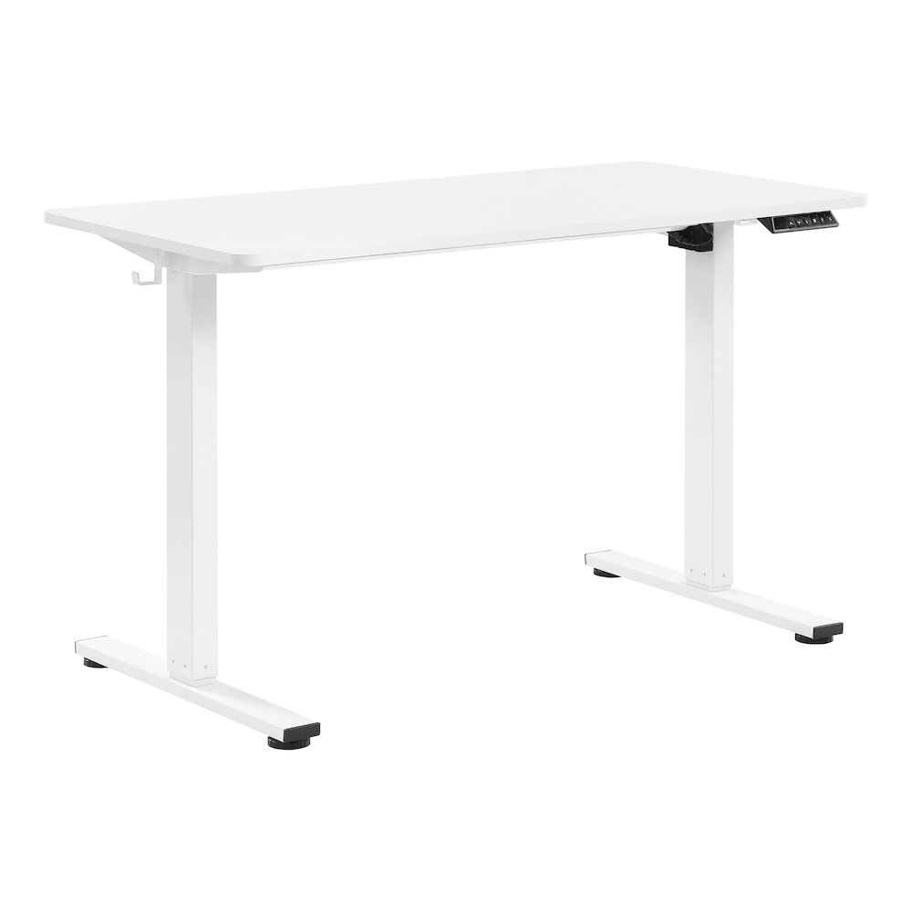 Primo 48"W Sit to Stand Electric Height Adjustable Desk in White Finish. Picture 1