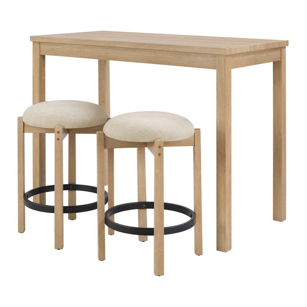 Melissa 3-PC  Counter Height Table Dining Set with Power, 2 Stools. Picture 2