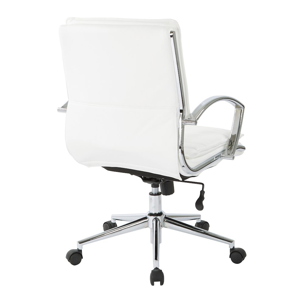 Mid-Back Manager’s Faux Leather Chair with Chrome Base, Removable Arm Sleeves.. Picture 6