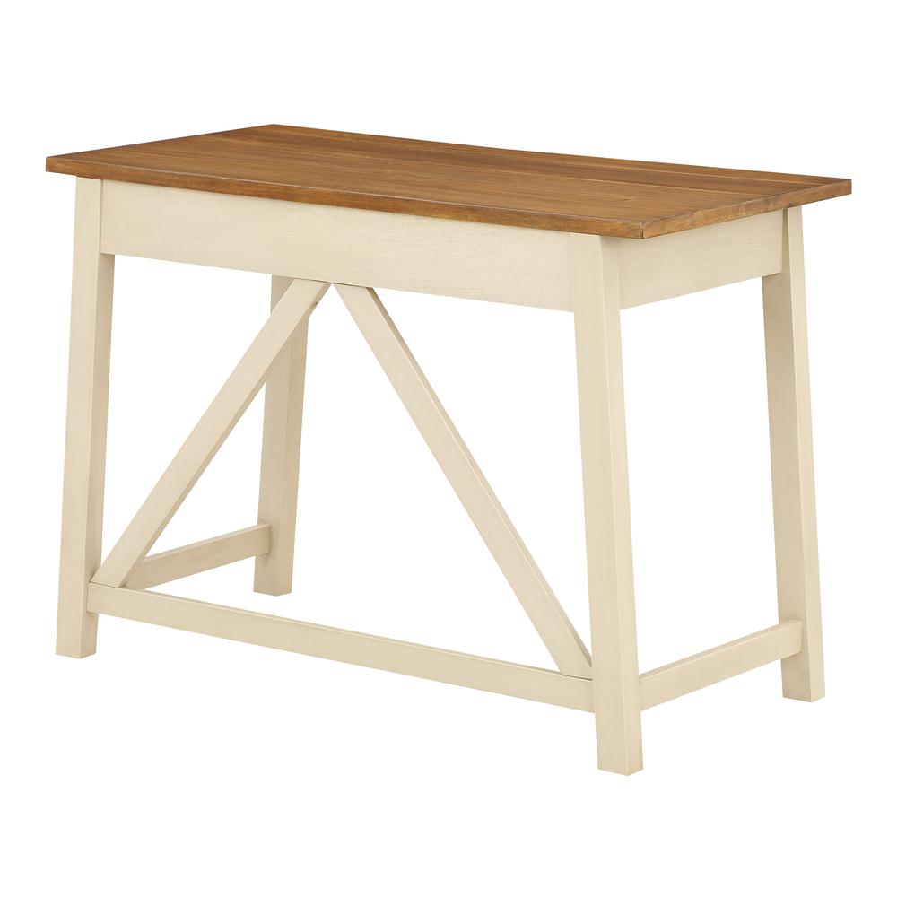 Milford Rustic Writing Desk w/ Drawers in Antique White Finish. Picture 5