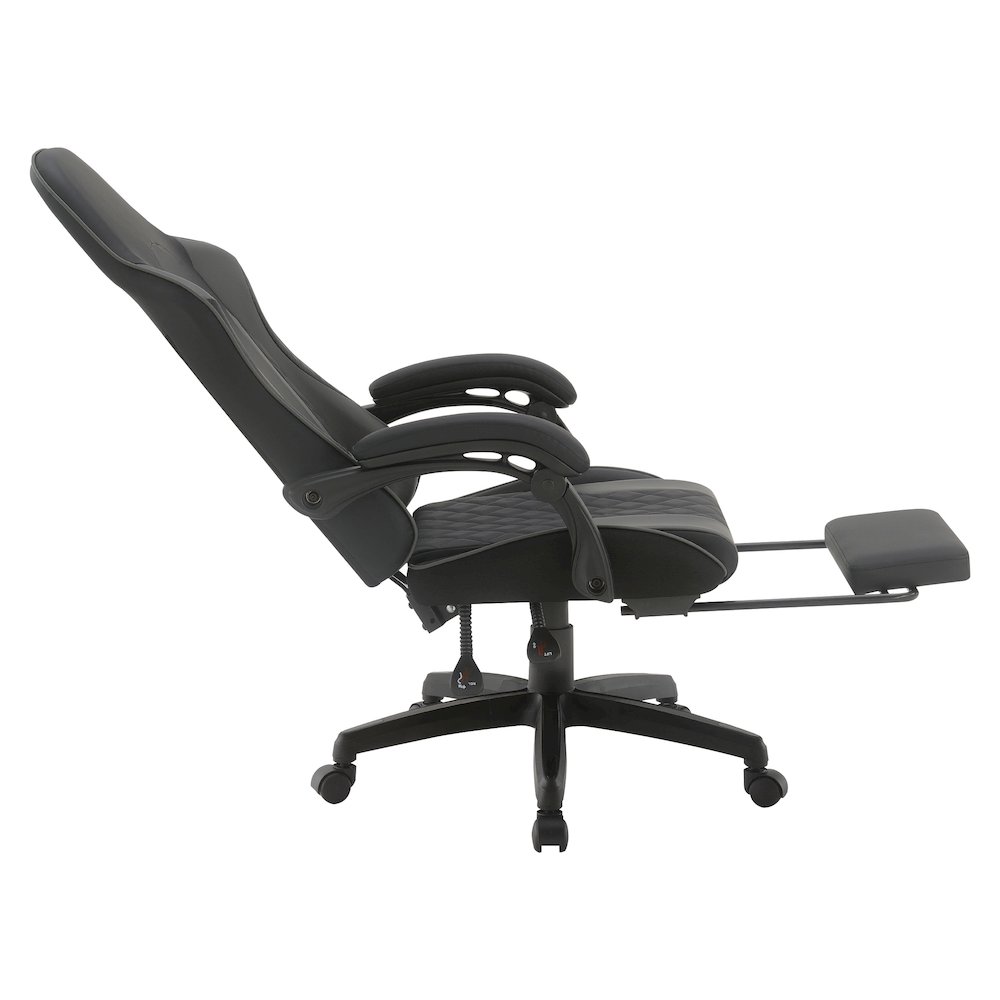 Expanse Gaming Chair  With Footrest in Grey Fabric. Picture 5