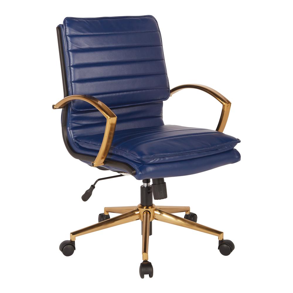 Mid-Back Faux Leather Chair. Picture 1