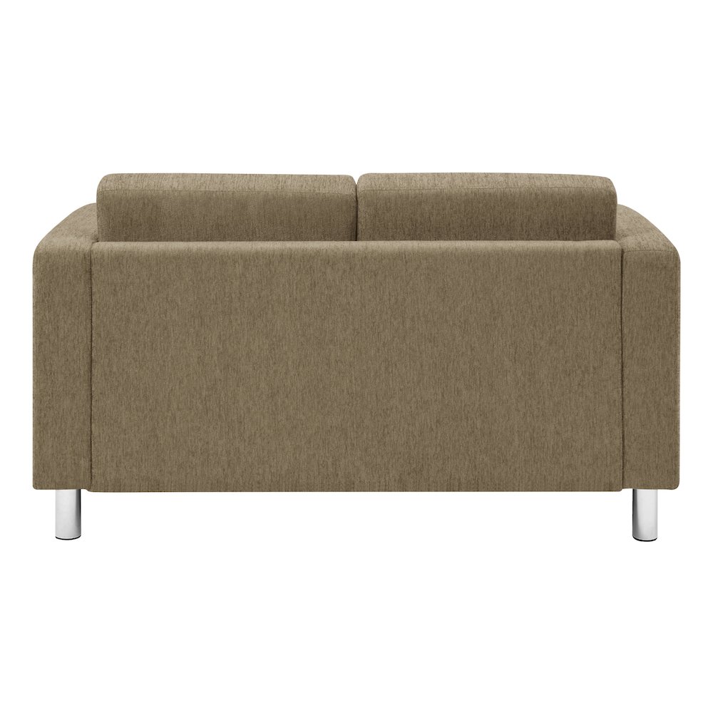 Pacific Loveseat in Taupe Fabric with Chrome Legs. Picture 7