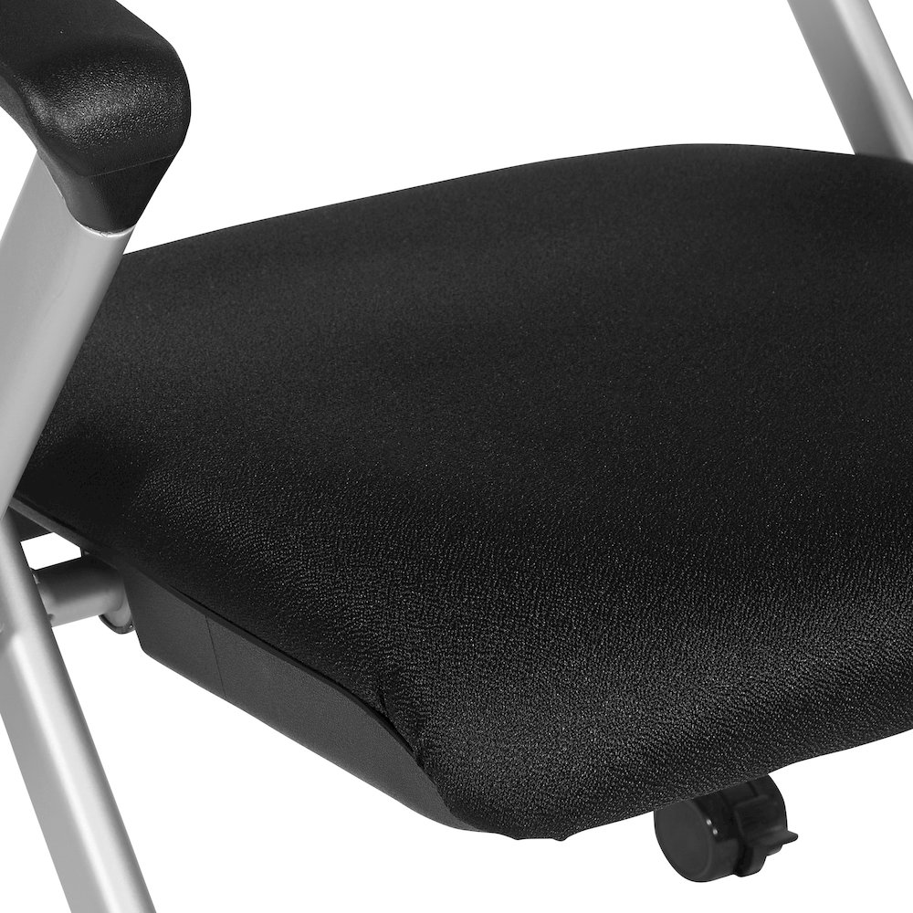 Flex Back Nesting Chair in Silver Finish and Black Mesh Fabric 2-Pack. Picture 10