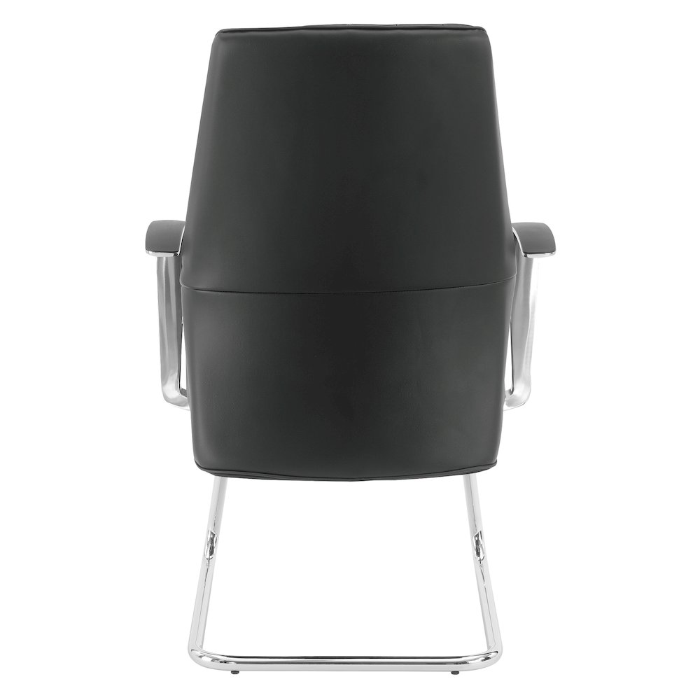 Visitor’s Chair with Fixed Padded Aluminum Arms and Chrome Sled Base. Picture 6