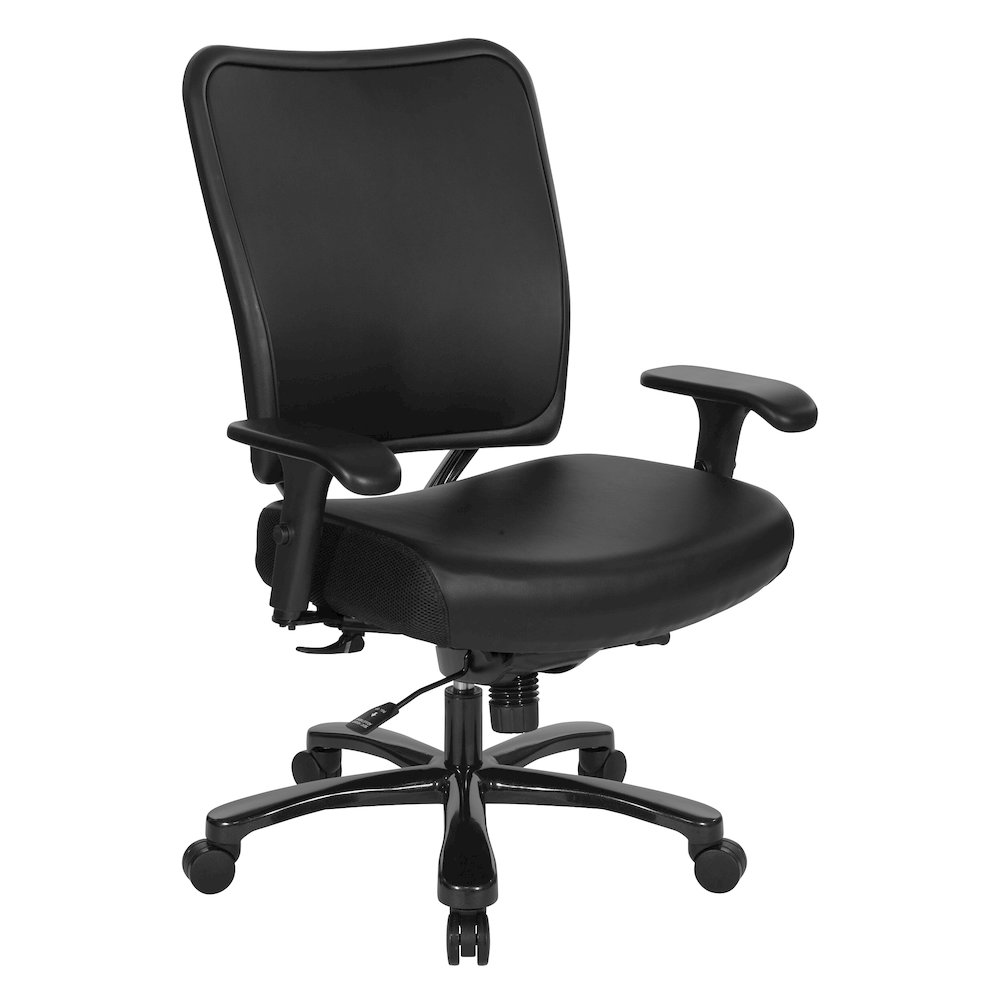 Big & Tall Dillon Black Ergonomic Chair With Black Dillon Fabric Seat. Picture 1
