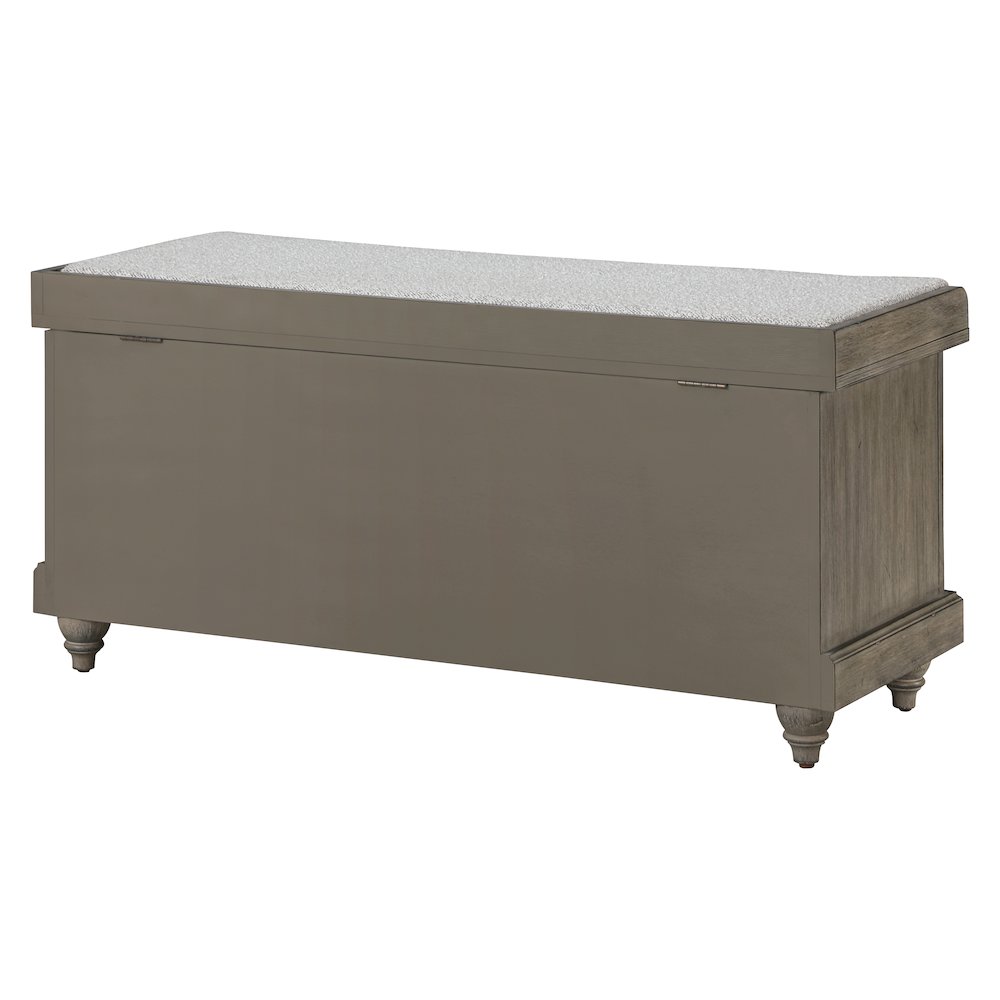 Dover Storage Bench In Goldstone Finish With Salt And Pepper Cushion Asm. Picture 6