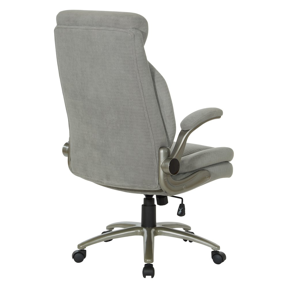Grey Fabric Big & Tall Chair with Padded Flip Arms and Titanium Base.. Picture 5