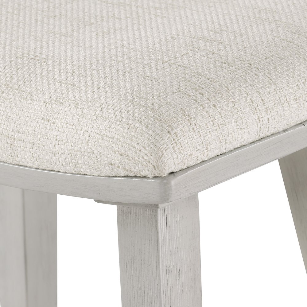 Coley 24" Saddle Stool 2-Pack With Linen Fabric Seat And White Wash Frame. Picture 9