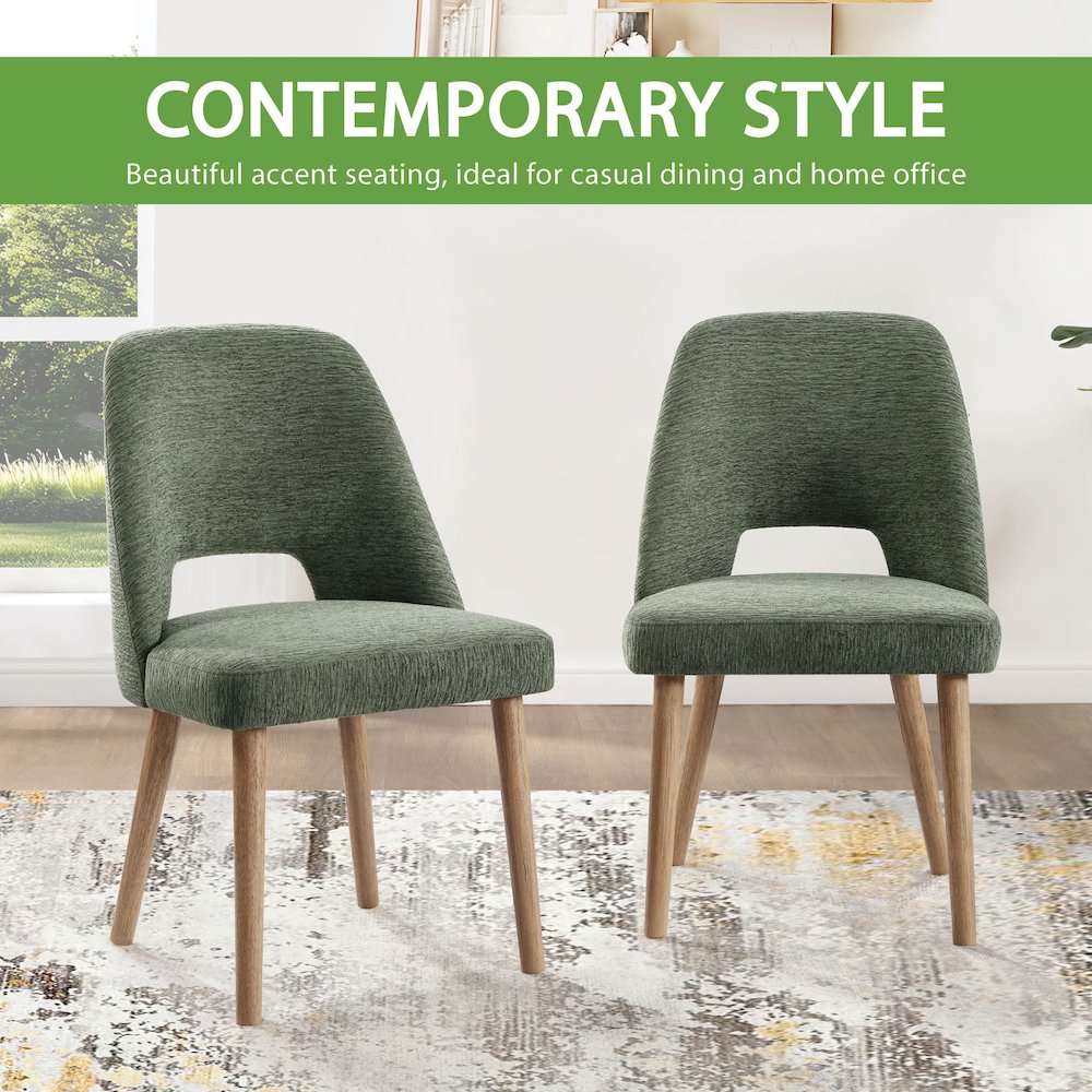 Ralston Dining Chair in Pine Fabric with Medium Oak Legs 2-Pack. Picture 9
