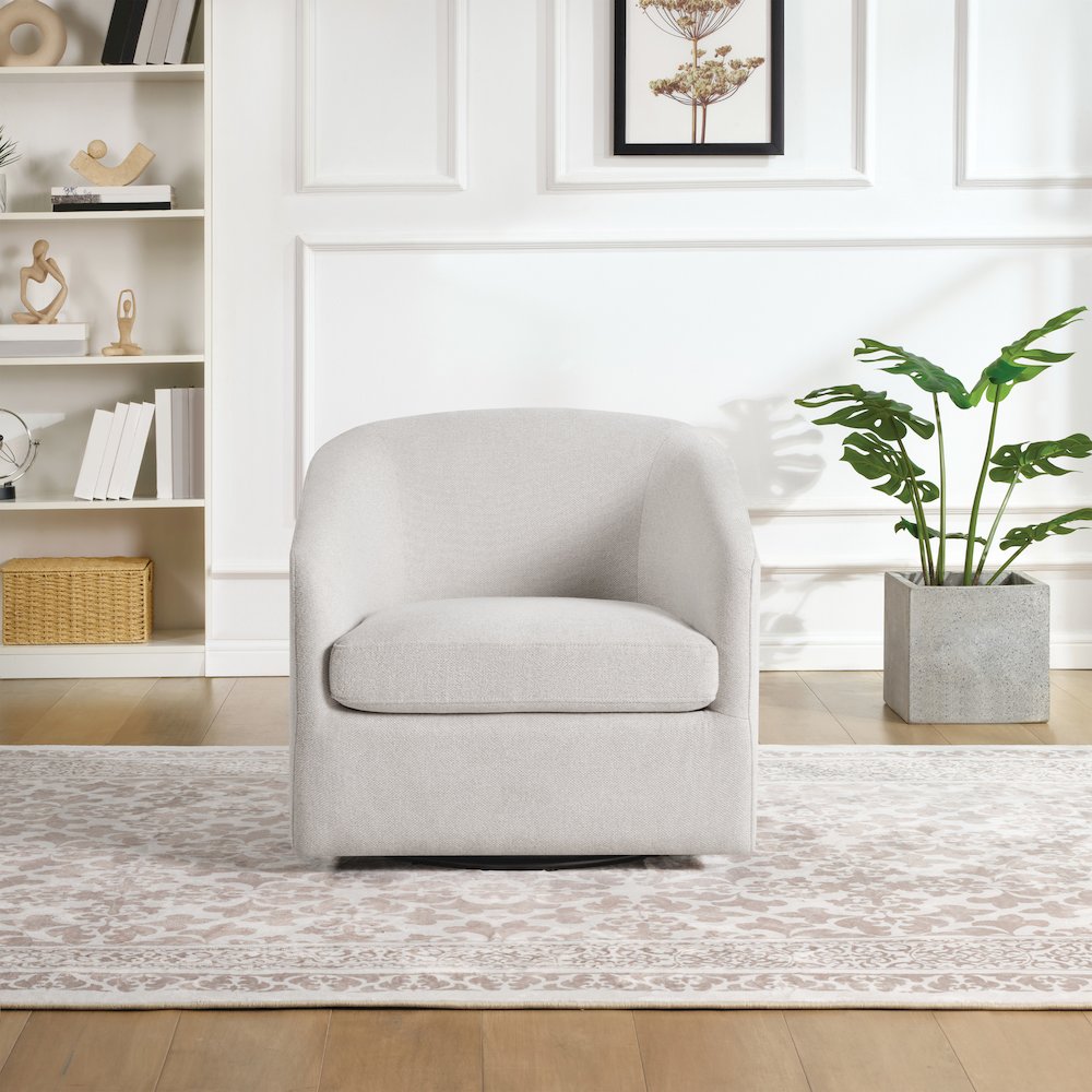 Parker Swivel Tub Chair in Cream Fabric. Picture 8