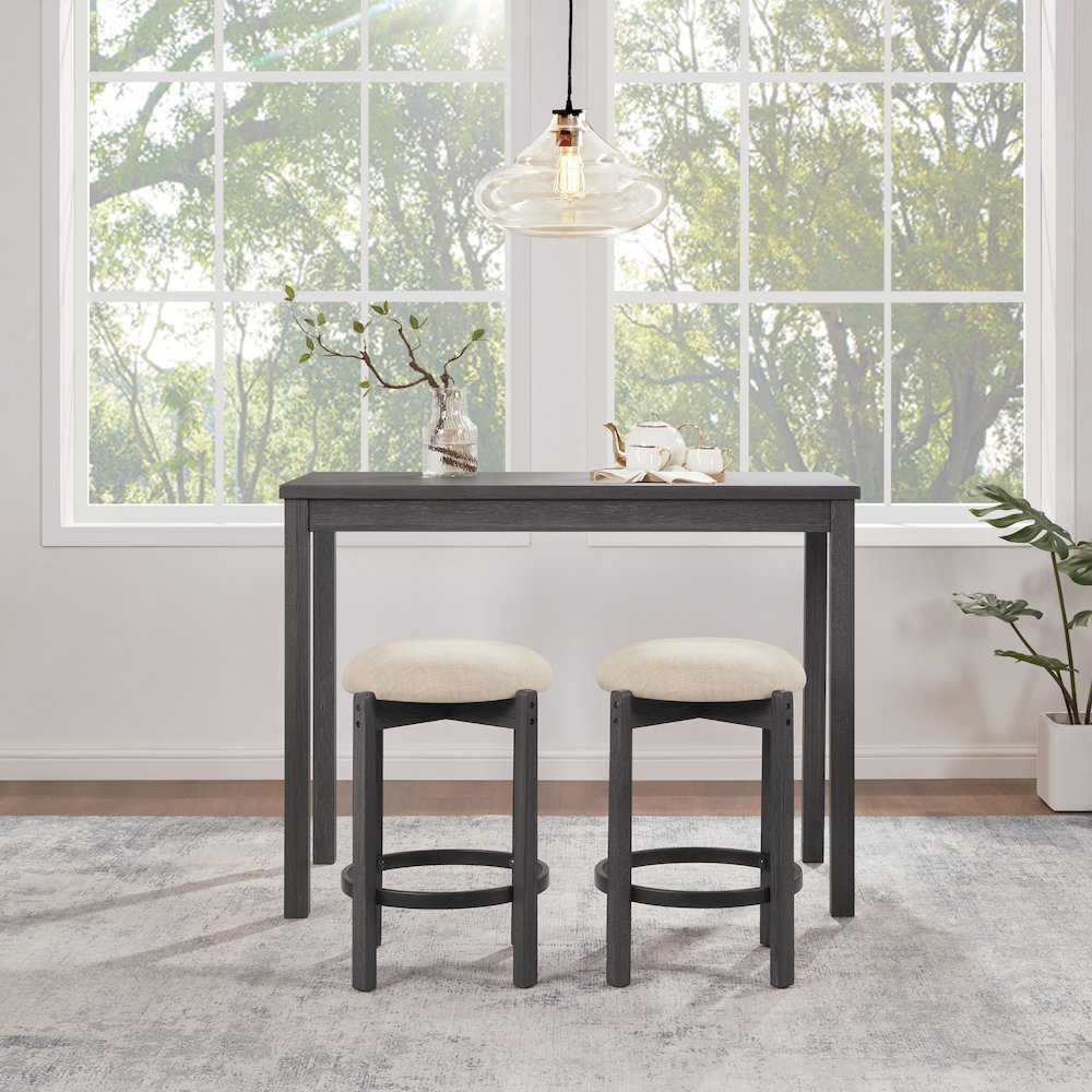 Melissa 3-PC  Counter Height Table Dining Set with Power, 2 Stools. Picture 9