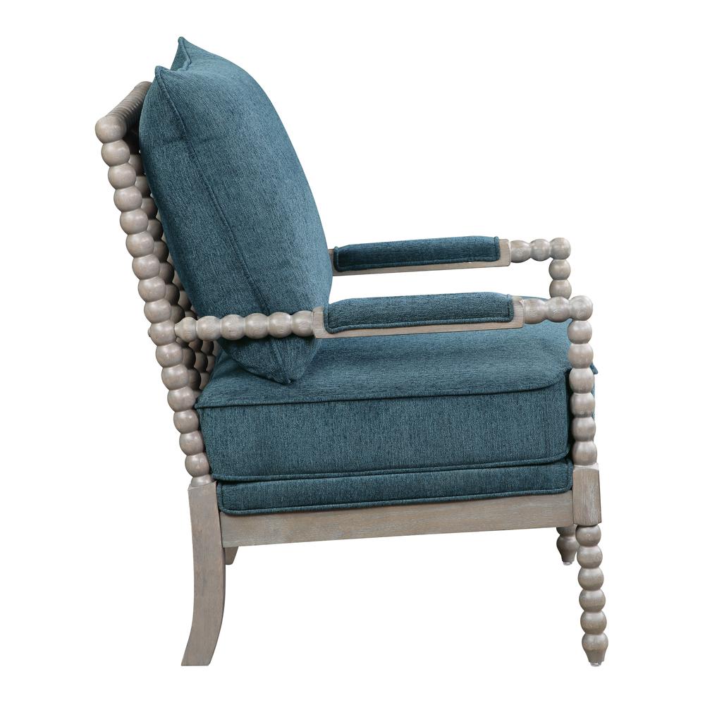 Abbott Chair in Azure Fabric with Brushed Grey Base K/D, ABB-BY4. Picture 3
