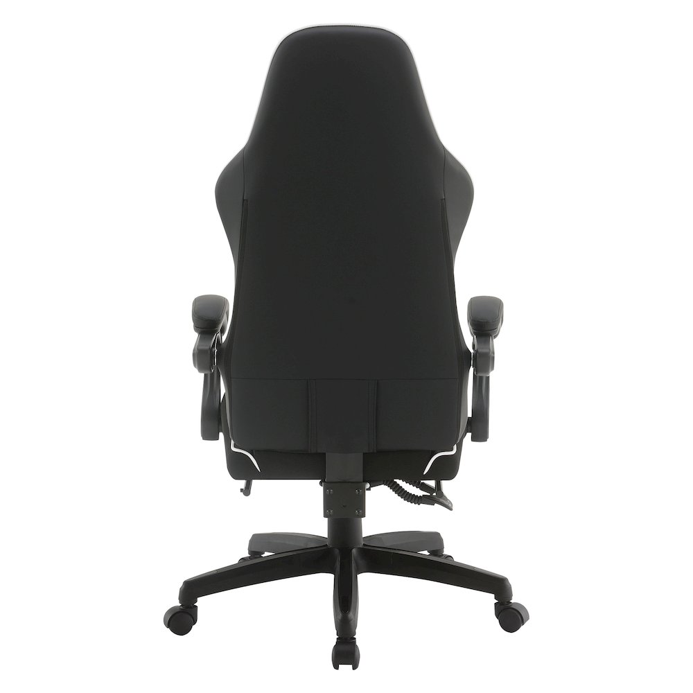 Expanse Gaming Chair  With Footrest in White Fabric. Picture 7