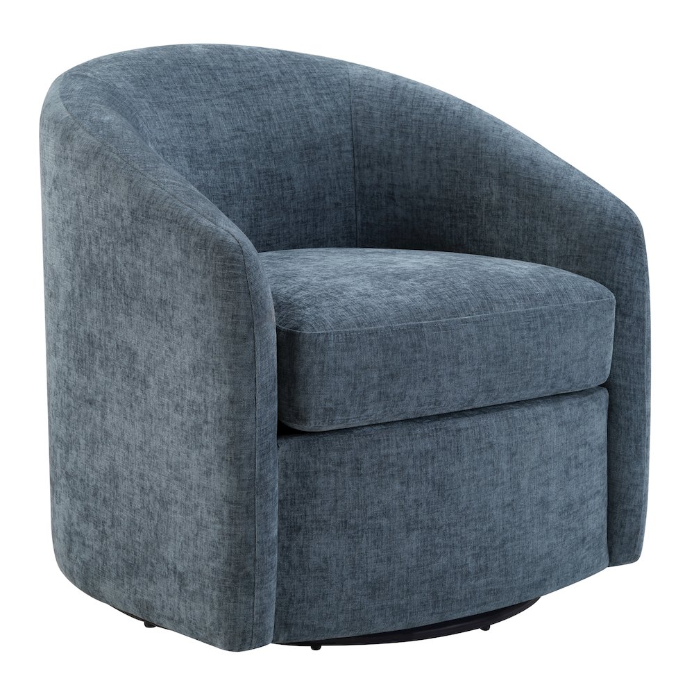 Bella Swivel Chair in Blue Denim. Picture 1