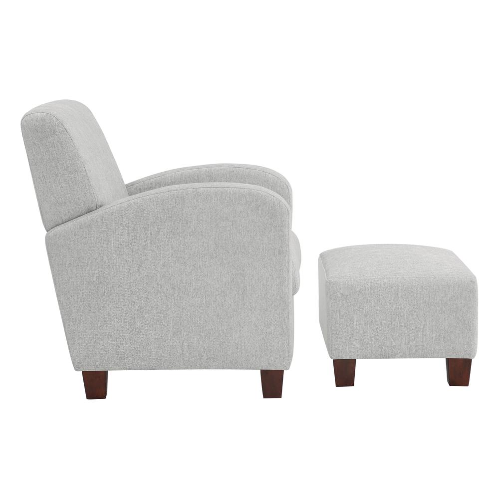 Aiden Chair & Ottoman Herringbone Smoke with Medium Espresso Legs, ADN-H14. Picture 4