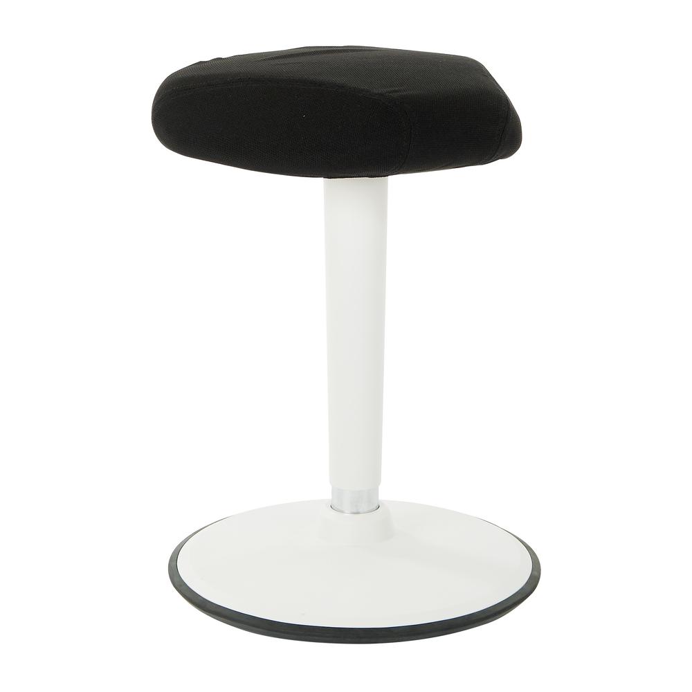 Active Perch Seat with White Frame and Black Fabric 24"-34", ACT1010-3. Picture 1